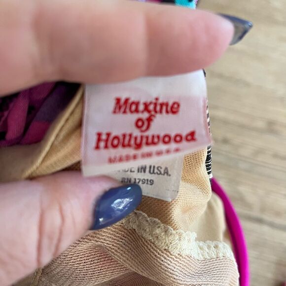 Maxine of Hollywood Retro Style One Piece Swimsuit sz 16 - Picture 4 of 5